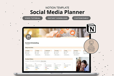 Social Media Planner Notion Template content calendar content creation content creator content marketing content planner content strategy notion notion template planner notion template social media social media manager social media marketing social media planner social media strategy social media template