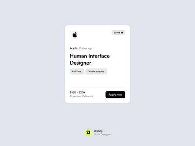 Hiring Card apple cards hiring social ui ux