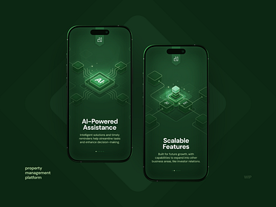 AI Assistance & Scalable Features – Onboarding Concept analytics assets dtail studio illustration manager mobile mobile app mobile design onboarding property property management real estate rental splash screen tech ui ui design