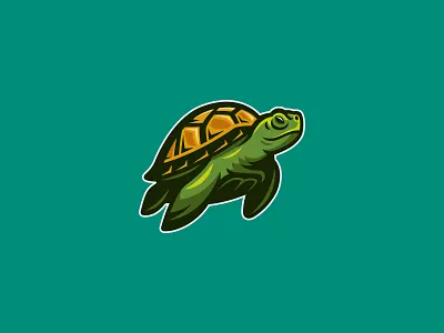 Turtle Cartoon Logo branding cartoon design graphic design icon illustration logo mascot sea turtle vector