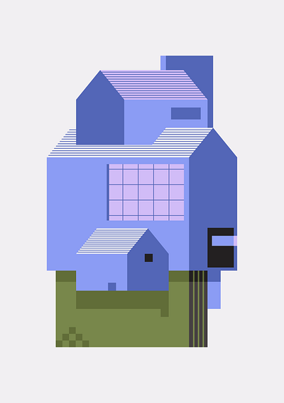 Blue House art blue design digital editorial home house icon illustration indonesia purple ui vector window