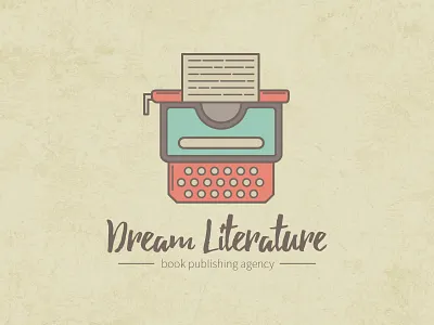 Retro Typewriter Logo design flat icon illustration line logo print publishing retro typewriter vector vintage