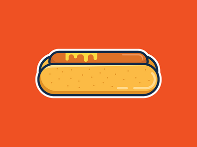 Hotdog! bread colours design fast food flat food hot dog icon illustration junk palette sausage