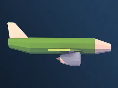 Low poly passenger plane 3d blender low poly passenger plane