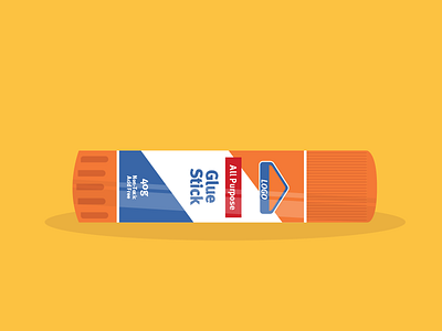 Stuck On You Like Glue design flat flat illustration glue glue stick illustration layout school yellow