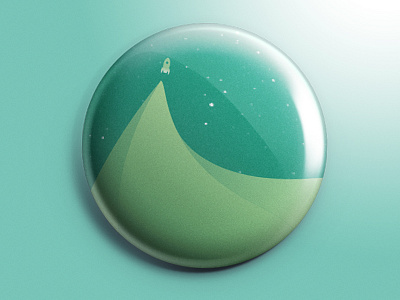 Rocket Pin 2 children flat fun gradient green illustration kids pin rocket simple soft space