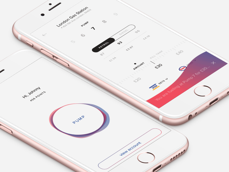 Gas Station App app application concept design fuel gas station ios iphone ui ux