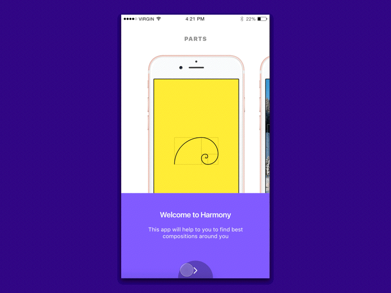 Welcome animation app ios iphone mobile screens ui walkthrough welcome
