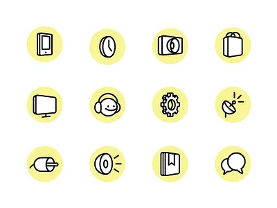 Icons for LG WebOS smart TV icons monoline vector