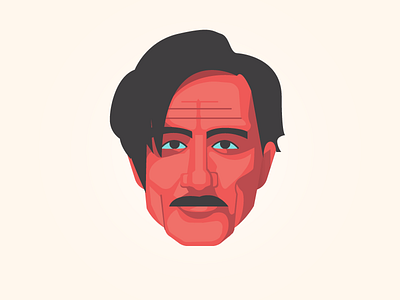 Dr. Thackery clive cocaine face flat illustration knick mustache red tv