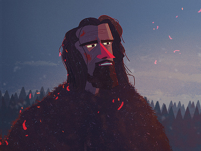 The Revenant character ember fire forest fur illustration leo movie snow