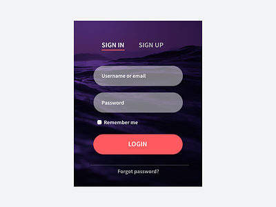 Sign In Window app dailyui signin ui user experience