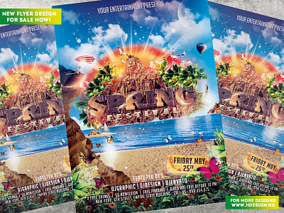 Spring Festival Flyer print design sea sexy spring spring break summer summer festival summer party sun