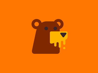 Honeybear animal bear brown drop food forest honey logo orange wild yellow