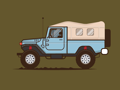 1980 Toyota Land Cruiser 4x4 car flatdesign iconographer landcruiser toyota vector