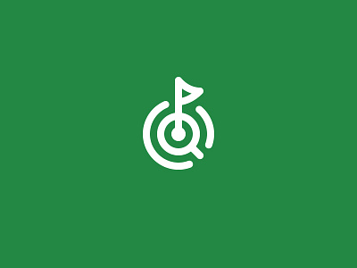 Golf Logomark brand branding flag golf green line logo logomark search simplae target