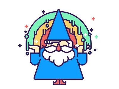 Rainbow Wizard character fun illustration magic magician rainbow simple vector wizard