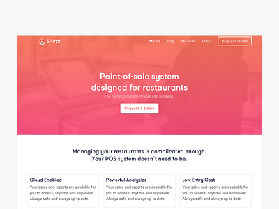 Slurp! Header gradient pos slurp web website wip