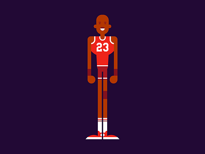 MJ basketball character flat illustration jordan michael vector