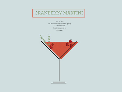 CRANBERRY MARTINI design drink flat graphic icon menu design vector