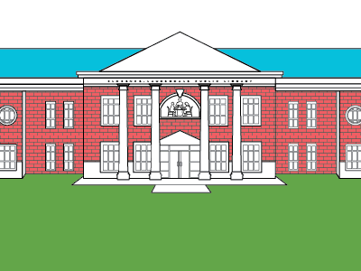 Library architecture building design line wip