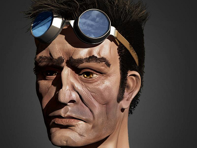 The aviator 3d aviator character design sculpt zbrush