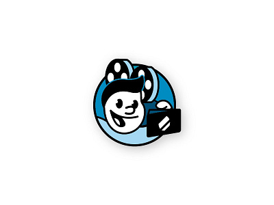Reel Kentucky Films blue branding camera character film identity logo video