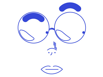 Blue Lines 1 eyes face glasses icon illustration illustrator lips logo nose person picture