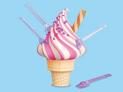 Ice cream - Holiday month 11/366 3d 3d illustration adventure aida cgi holiday icecream icon design illustration item modeling rendering