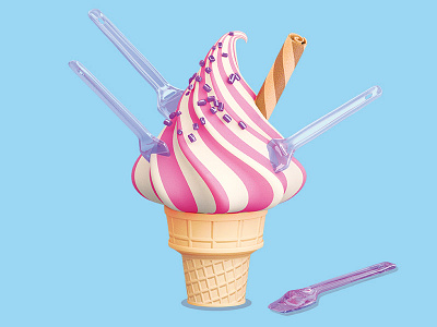 Ice cream - Holiday month 11/366 3d 3d illustration adventure aida cgi holiday icecream icon design illustration item modeling rendering