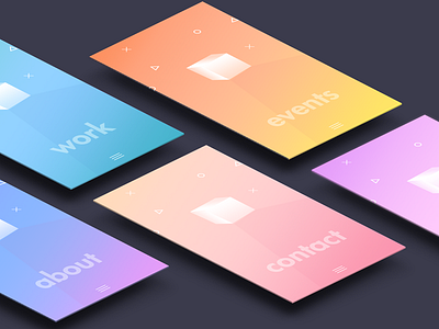 Cube Menu Screens cube gradient menu nav