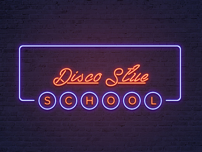 Disco Stue dance design disco logo minimal neon retro stue