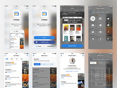 Linkees App [Behance Project] app behance facebook ios iphone link links profile share twitter ui ux