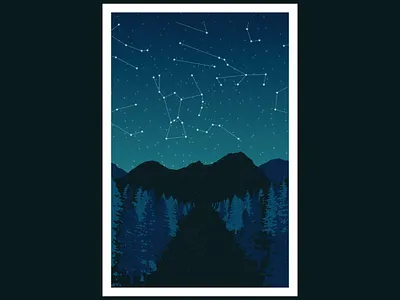 Memories of Yosemite constellations mountain night stars trees
