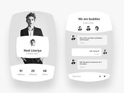 Profile+CHat (Concept) chat followers following neel photos profile ui users