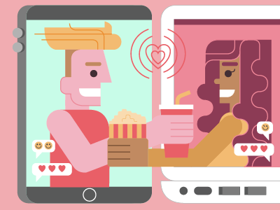 Perfect match flatdesign icon illustration internet love minimal