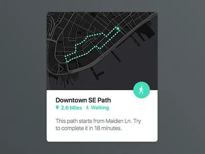 Start Activity Card activity android card ios map material path running sport ui walking