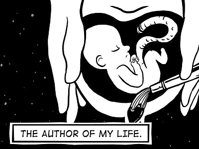 The author of my life animation black and white digital art drawing film illustration video