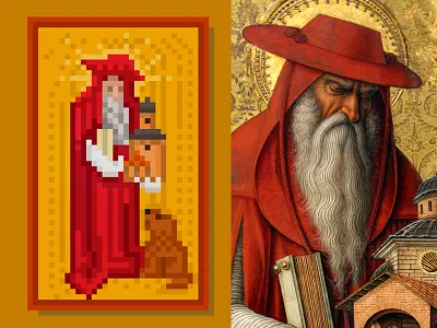 Pixel Jerome - Crivelli carlo crivelli gallery jerome national paintings pixelart saint