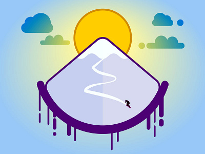 Mountain clouds mountain scene snowboard snowboarding