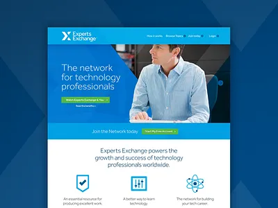 Experts Exchange Website brand connect design exchange network problem solving professionals skills technology ui web