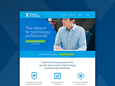 Experts Exchange Website brand connect design exchange network problem solving professionals skills technology ui web