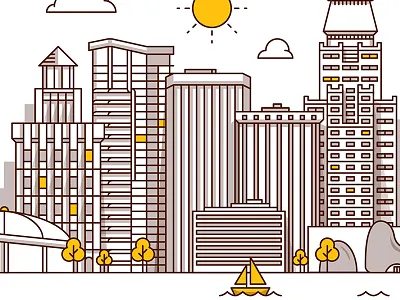 St. Petersburg, FL building city clean downtown flat florida lines tower town yellow