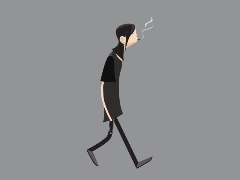 Uber Cool Goth Kid after effects animation character design cloves design goth illustration mograph motion graphics rubberhose vector art walk cycle