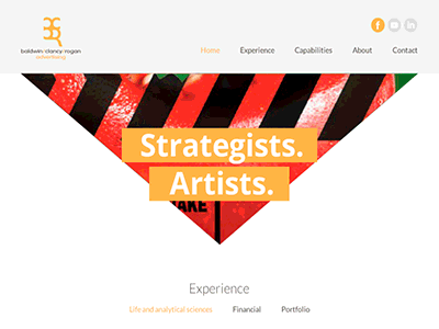 BCR Advertising animation orange triangle web web design web design