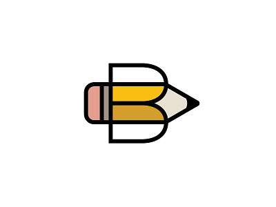 B Logo artist collier design gray logo outline pencil stroke vinson yellow