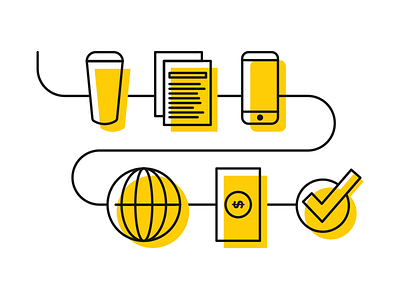 Mysterious Project Icons beer icons line yellow