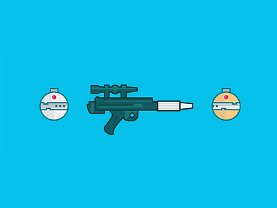 Blaster & Thermal Detonator blaster gun illustration laser lines star wars