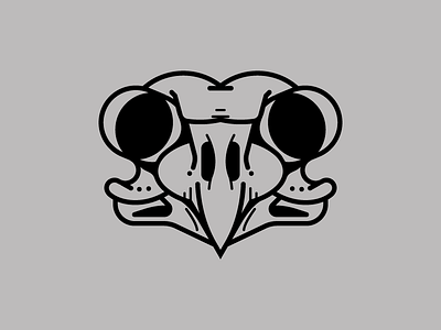 Twilio Owl Skull illustration line owl skull. bird two color vector