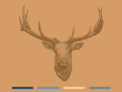 Elk blue brown drawing earth earth tones elk pen wacom